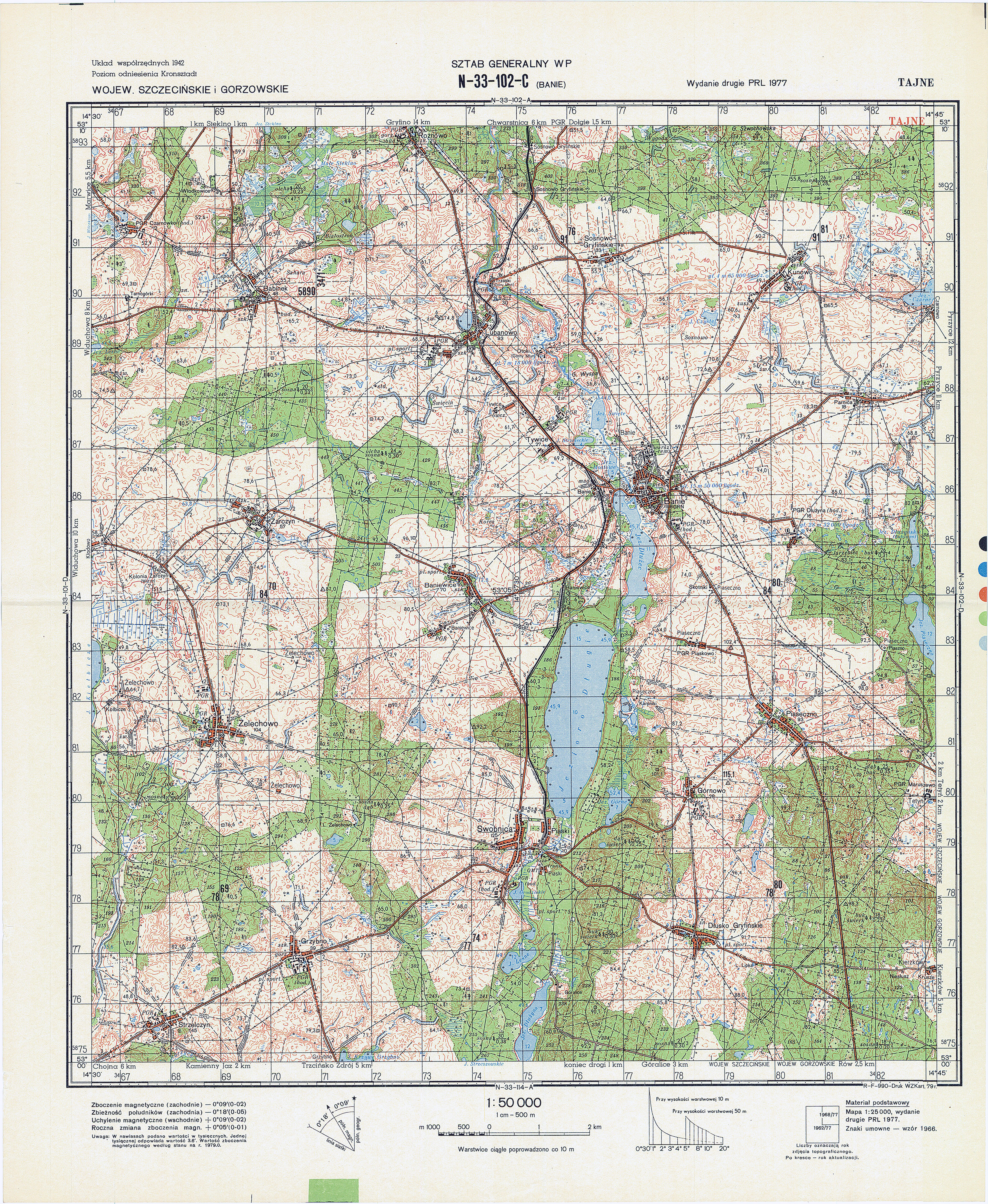 Mapy topograficzne LWP 1_50 000 - N-33-102-C_BANIE_1979.jpg
