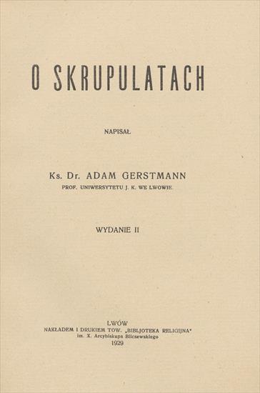 Religie i okolice - O skrupulatach - A.Gerstmann 1929 - okładka.jpg