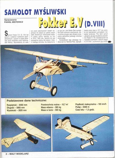 Mały Modelarz 1998.07 - Samolot Myśliwski Fokker E.V D.VIII - B.jpg