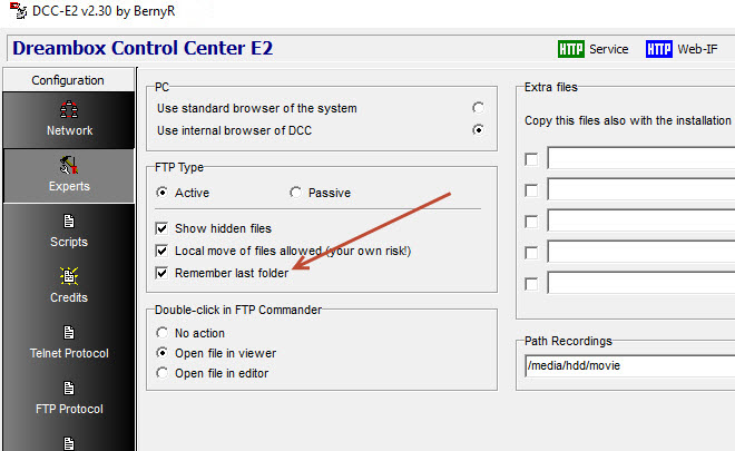 Dreambox Control Center dla Enigma2 DCC-E2 - dcce2_230_lastfolder.jpg